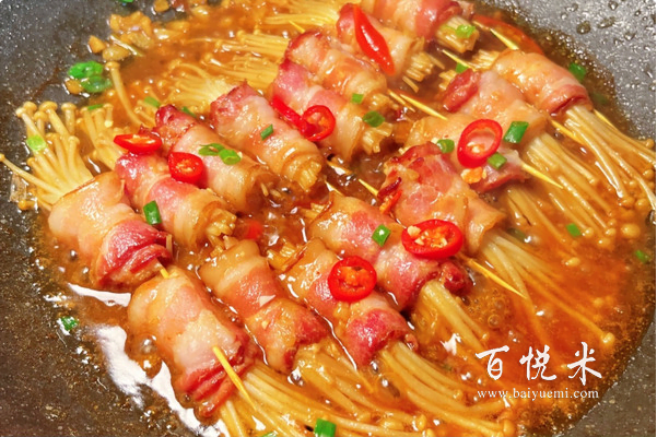 培根怎么做才好吃?簡單還好吃的金針菇培根卷,沒胃口的克星